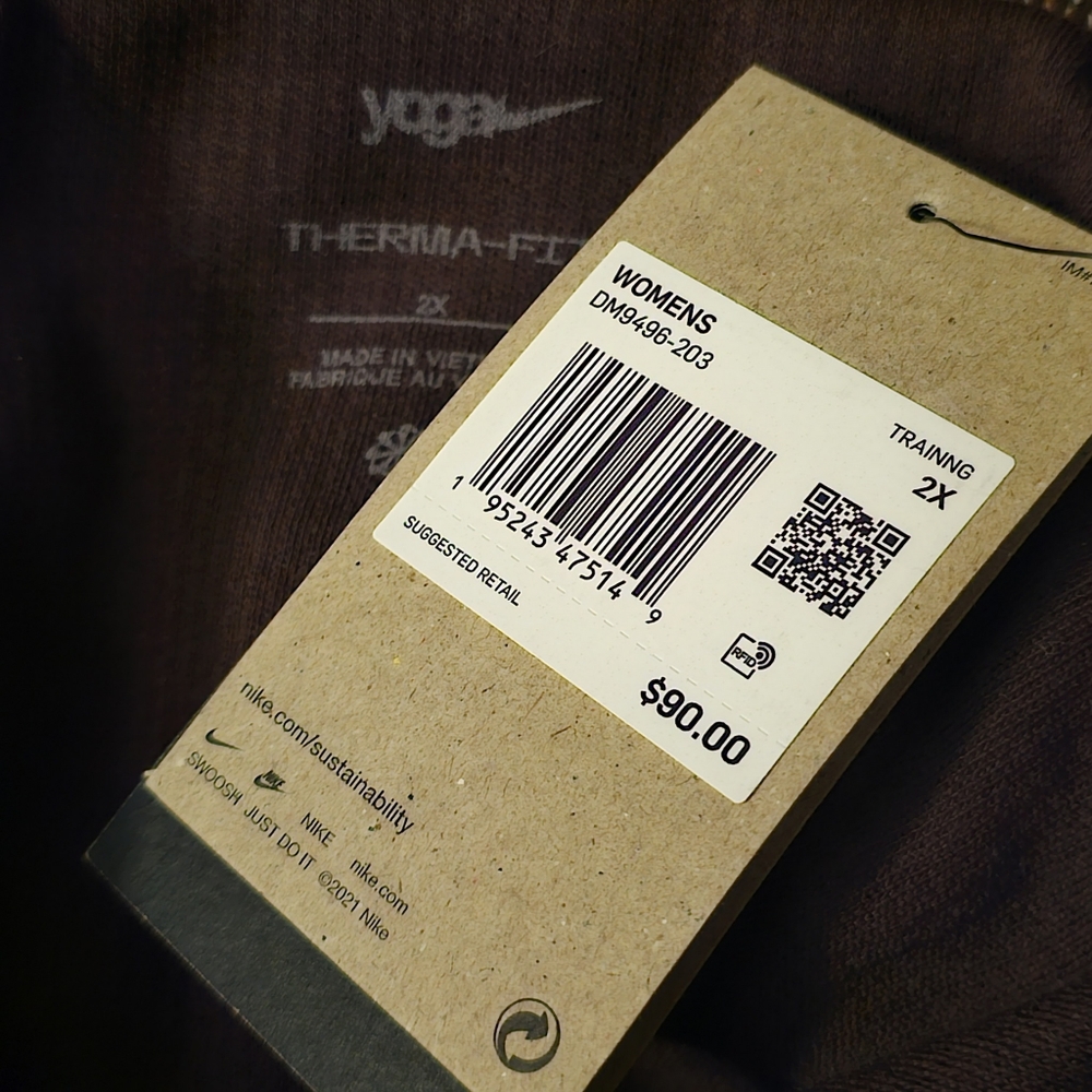 NIKE YOGA LUXE TEXTURED COVER-UP Pullover Sweater Womens Plus Size 2X - Picture 5 of 5